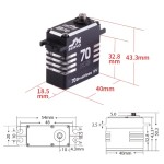 JX B70 72KG 12V High Torque Full Metal Shell Metal Gear Brushless Servo RC Car Truck Robot Helicopter Drone SAVOX SB2290SG Model